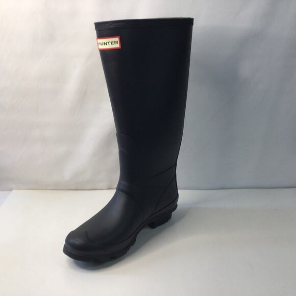 Hunter Womens Huntress Wide Rubber Rain Boot Navy Blue Size 9 M
